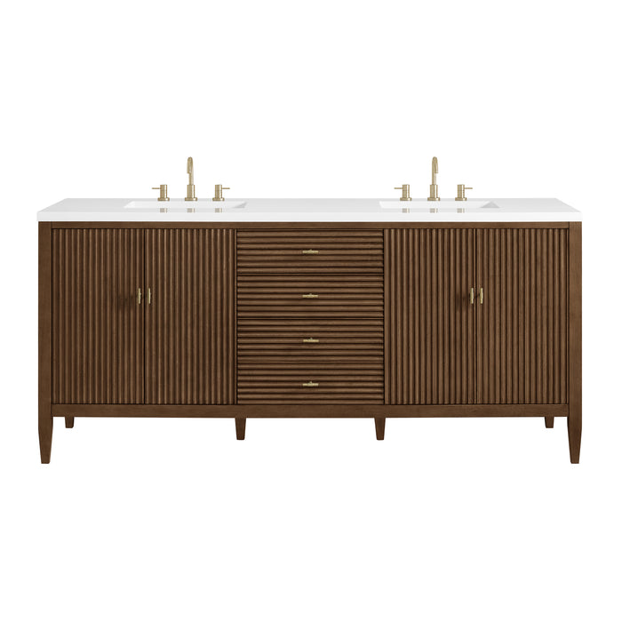 Myrrin 72" Vanity, Mid Century Walnut