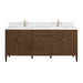Myrrin 72" Vanity, Carbon Oak, w/ 3 CM Siberian Silestone Top