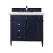 Brittany 36" Single Vanity, Victory Blue w/ 3 CM White Zeus Silestone Top