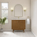 James Martin Laurent 36" Single Bathroom Vanity in Honey Oak, shown in a bathroom setting