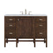 Addison 48" Single Vanity, Mid-Century Acacia w/ 3 CM Carrara White Top