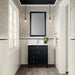 James Martin Brittany 30" Single Bathroom Vanity in Black Onyx, shown in a bathroom setting