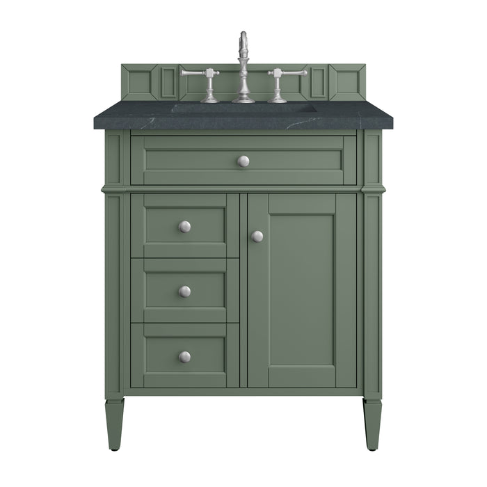 Brittany 30" Single Vanity, Smokey Celadon w/ 3 CM Charcoal Soapstone Top