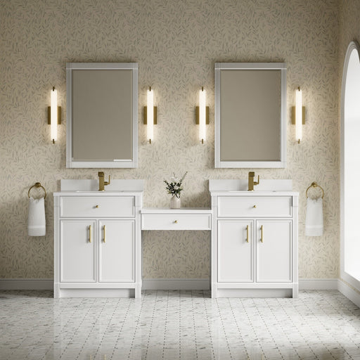 James Martin Vanities Bellshire 84" Dual Vanity Set with 24" Make-Up Counter