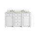 Bristol 60" Double Vanity, Bright White, w/ 3 CM Siberian Silestone Top