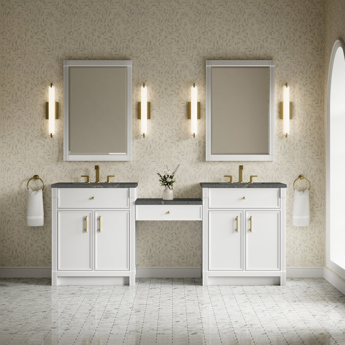 James Martin Vanities Bellshire 84" Dual Vanity Set with 24" Make-Up Counter