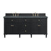 Lorelai 72" Double Vanity, Black Onyx w/ 3 CM Parisien Bleu Silestone Top
