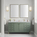 James Martin Chicago 60" Double Bathroom Vanity in Smokey Celadon, shown in a bathroom setting
