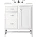 Addison 30" Single Vanity, Glossy White w/ 3 CM Eternal Jasmine Pearl Silestone Top