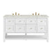 Breckenridge 60" Double Vanity, Bright White, w/ 3 CM Victorian Silver Quartz Top