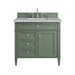 Brittany 36" Single Vanity, Smokey Celadon w/ 3 CM Victorian Silver Top