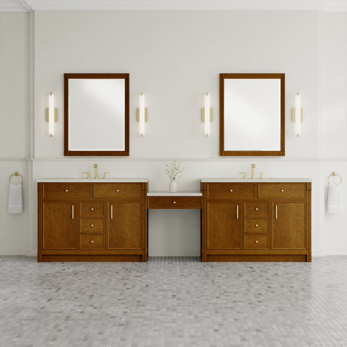 James Martin Vanities Bellshire 120" Dual Vanity Set with 24" Make-Up Counter