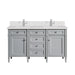 Brittany 60" Double Vanity, Smokey Celadon, w/ 3 CM Tajnar Eclos Top