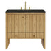 Hudson 36" Single Vanity, Light Natural Oak, w/ 3 CM Phantome Eclos Top