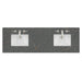 72" Double Top, 3 CM Parisien Bleu Quartz w/ Sink
