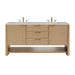 Solene 72" Double Vanity, Seaside Oak, w/ 3 CM Eternal Jasmine Pearl Quartz Top