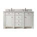Bristol 60" Double Vanity, Bright White, w/ 3 CM Siberian Silestone Top w/FreePower Wireless Charger