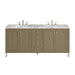 Chicago 72" Double Vanity, Smokey Celadon, w/ 3 CM Siberian Silestone Top