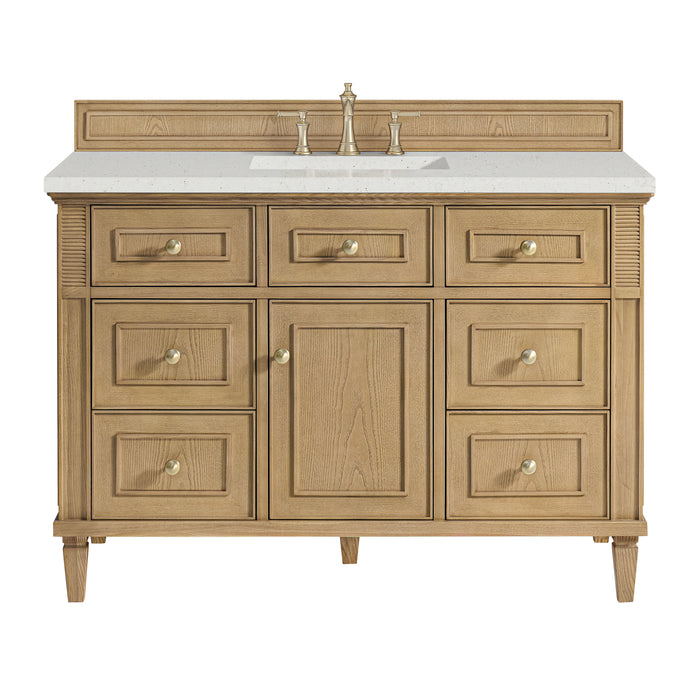 Lorelai 48" Single Vanity, Bright White w/ 3 CM White Zeus Silestone Top