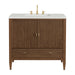 Myrrin 36" Vanity, Mid Century Walnut w/ 3 CM Lime Delight Silestone Top