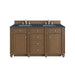 Bristol 60" Double Vanity, Saddle Brown w/ Single Hole 3 CM White Zeus Silestone Top & Backsplash