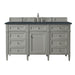 Brittany 60" Single Vanity, Smokey Celadon w/ 3 CM Victorian Silver Top