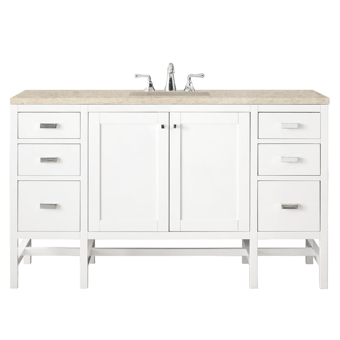 Addison 60" Single Vanity, Glossy White, w/ 3 CM Tajnar Eclos Top