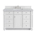 Bristol 48" Single Vanity, Bright White w/ 3 CM Ethereal Noctis Silestone Top