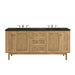Laurent 72" Double Vanity, Light Natural Oak w/ 3 CM Carrara Marble Top