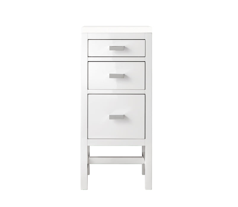 Addison 15" Base Cabinet, Glossy White w/ 3 CM White Zeus Silestone Top