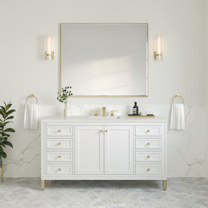 Chicago 60" Single Vanity, Walnut Whisper, w/ 3 CM Tajnar Eclos Top