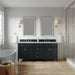 Brittany 72" Double Vanity, Pecan w/ 3 CM Tajnar Eclos Top w/FreePower Wireless Charger
