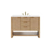 Solene 48" Single Vanity, Seaside Oak, w/ Single Hole 3 CM White Zeus Quartz Top & Backsplash