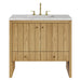 Hudson 36" Single Vanity, Light Natural Oak w/ 3 CM Eternal Jasmine Pearl Top