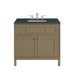 Chicago 36" Single Vanity, Walnut Whisper, w/ 3 CM Charcoal Soapstone Silestone® Top