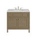 Chicago 36" Single Vanity, Walnut Whisper, w/ 3 CM Ethereal Noctis Silestone® Top