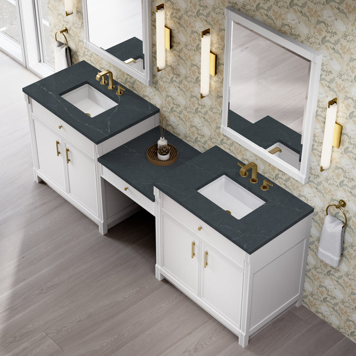 James Martin Vanities Bellshire 96" Dual Vanity Set with 24" Make-Up Counter