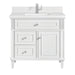 Lorelai 36" Single Vanity, Bright White w/ Single Hole 3 CM White Zeus Silestone Top & Backsplash