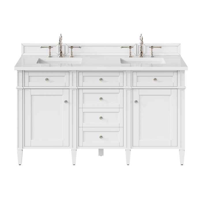 Brittany 60" Double Vanity, Victory Blue, w/ 3 CM Tajnar Eclos Top w/FreePower Wireless Charger