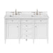 Brittany 60" Double Vanity, Victory Blue, w/ 3 CM Tajnar Eclos Top w/FreePower Wireless Charger