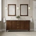James Martin Kinnsden 72" Double Bathroom Vanity in Sable Oak, shown in a bathroom setting
