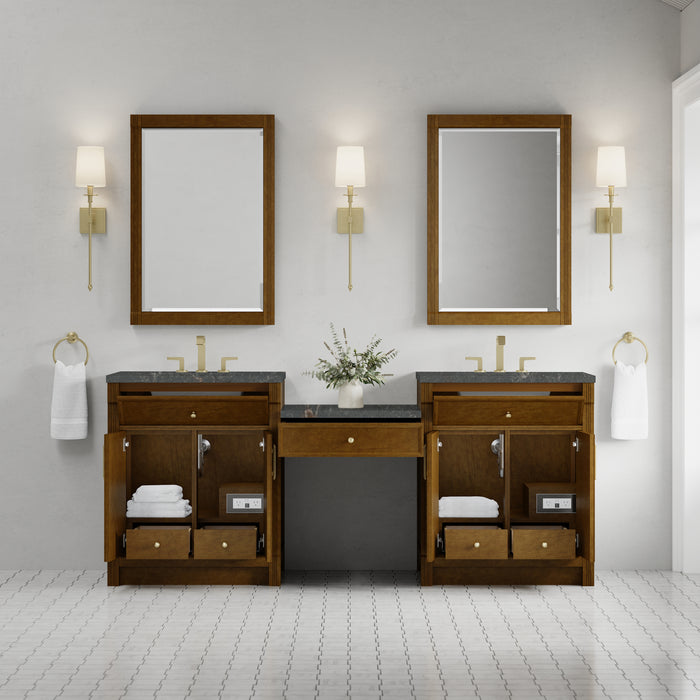 James Martin Vanities Bellshire 84" Dual Vanity Set with 24" Make-Up Counter
