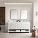 James Martin Breckenridge 72" Double Bathroom Vanity in Bright White, shown in a bathroom setting