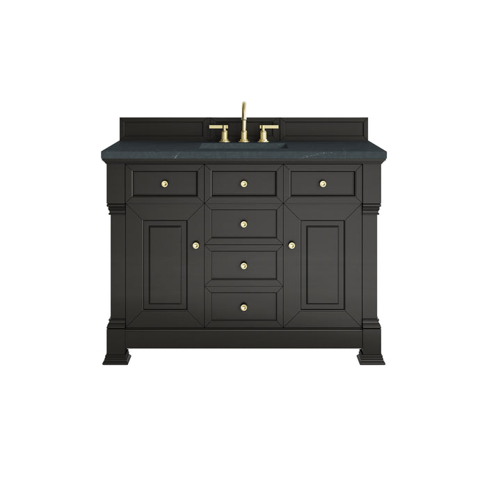 Brookfield 48" Single Vanity, Black Onyx w/3 CM Charcoal Soapstone Silestone Top