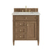 Brittany 30" Single Vanity, Pecan w/ 3 CM Siberian Silestone Top