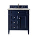 Brittany 30" Single Vanity, Victory Blue w/ 3 CM Carrara Marble Top
