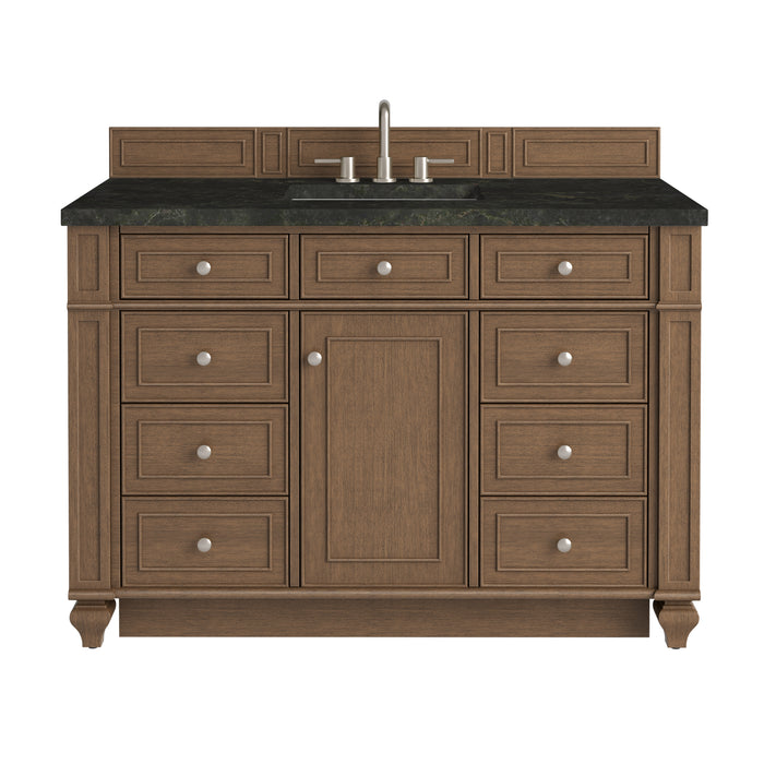Bristol 48" Single Vanity, Saddle Brown w/ 3 CM Ethereal Noctis Silestone Top