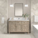 James Martin Lorelai 48" Single Bathroom Vanity in Whitewashed Oak, shown in a bathroom setting