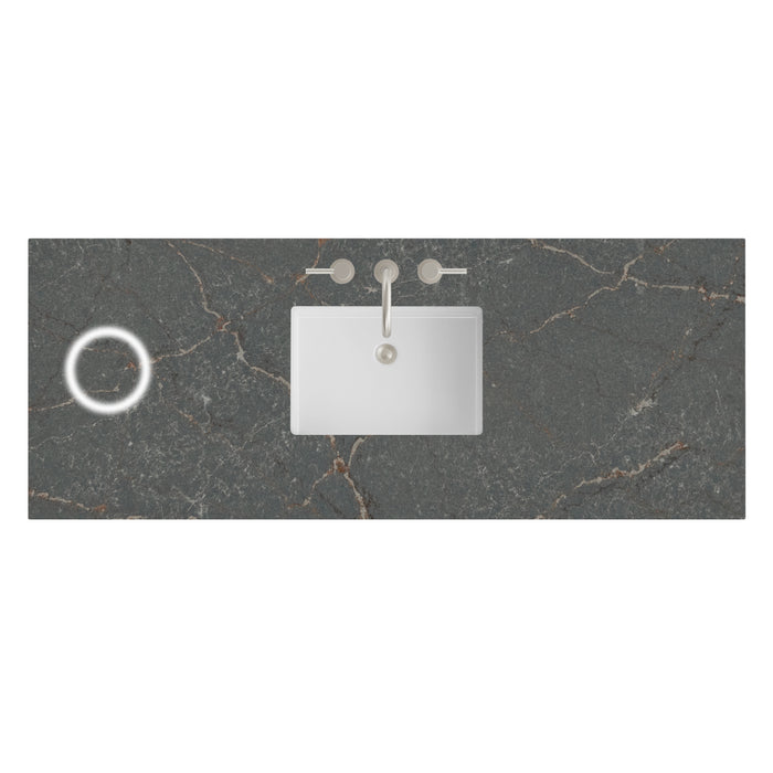 60" Single Top, 3 CM Parisien Bleu Silestone w/ Sink & FreePower Wireless Charger