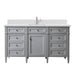 Brittany 60" Single Vanity, Smokey Celadon, w/ 3 CM Siberian Silestone Top